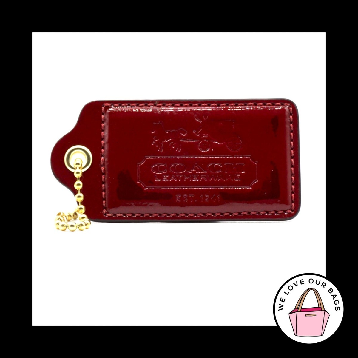 XL COACH LEATHERWARE 1941 ARCHIVE Red Leather Fob Bag Charm XL COACH LEATHERWARE 1941 ARCHIVE Red Leather Fob Bag Charm