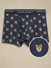 MENS SIZE XL 40-42 BANANA REPUBLIC BOXER BRIEFS NAVY WILD CAT CATS NWT