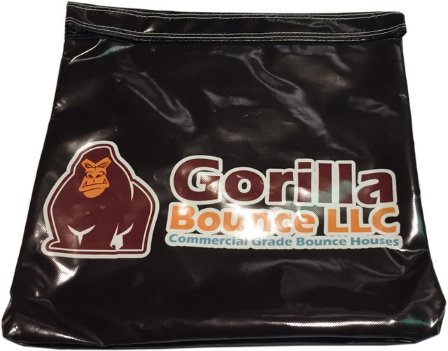 10 Black Sand Bag Covers Inflatable Bounce House Tent Anchor Vinyl