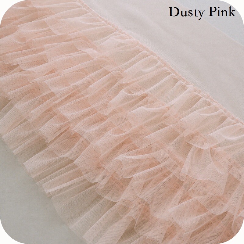 Mesh Fril 1M Mesh Frill Fabric Edging Layered Lace Trim Ruffle for Skirt Dress ...