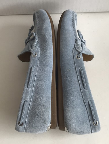 Michael Kors Sutton Moccasins Light Blue Suede Leather Flats Sz 6M - Picture 4 of 9