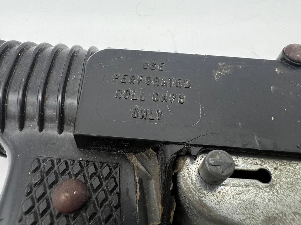 Pistola de eructo Mattel 1956 de colección pistola de tapa automática de metal piezas de juguete o reparación EE. UU. Foto 2 de 4