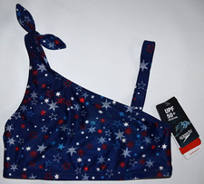 SPEEDO Red White Blue Stars Print Swim Top  714060D Youth Girls 16  NEW 