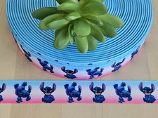 7/8" 1 YD Lilo Stitch Grosgrain Ribbon Lanyard Hair Bow Birthday Ribbon