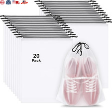 20 Pack Shoe Bags for Travel, 15.7" X 11.8" Clear Travel Shoe Bags for Packing,