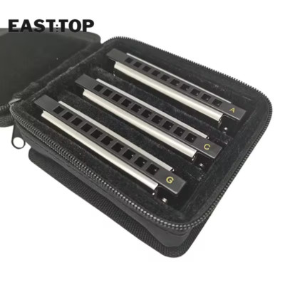 EASTTOP Blues Diatonic Harmonica Set 3-Pack 10Holes 20Tones Mouth Organ Set Gift