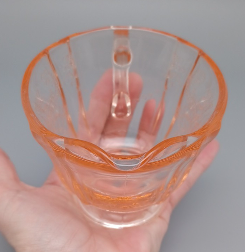 VTG Madrid Depression Pink Federal Glass Creamer 1930's Apricot EAPG - Picture 4 of 7