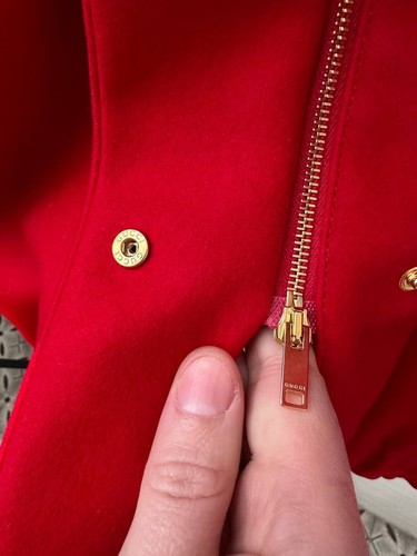Gucci Red Wool Coat Jacket With Fox Fur 12 Years Girls Or Women S - Picture 7 of 15