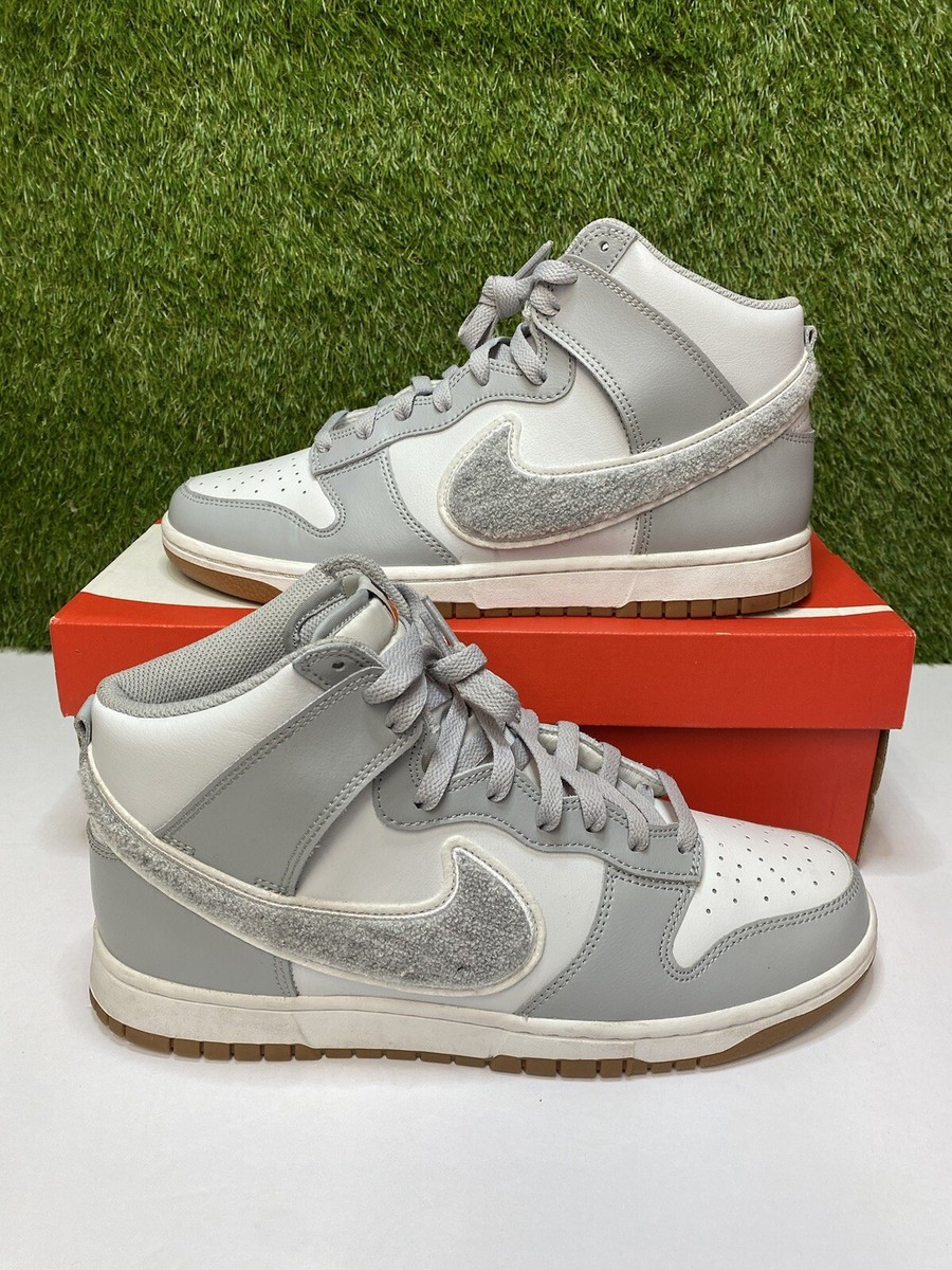 Nike Dunk High Smoke Grey Chenille Swoosh Size 10.5 Mens  display picture 1