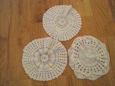 Crochet Doilies Off White Set 3
