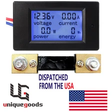 DC 6.5~100V 20-50-100A LCD Digital Combo Panel Display Volt Amp Power Watt Meter
