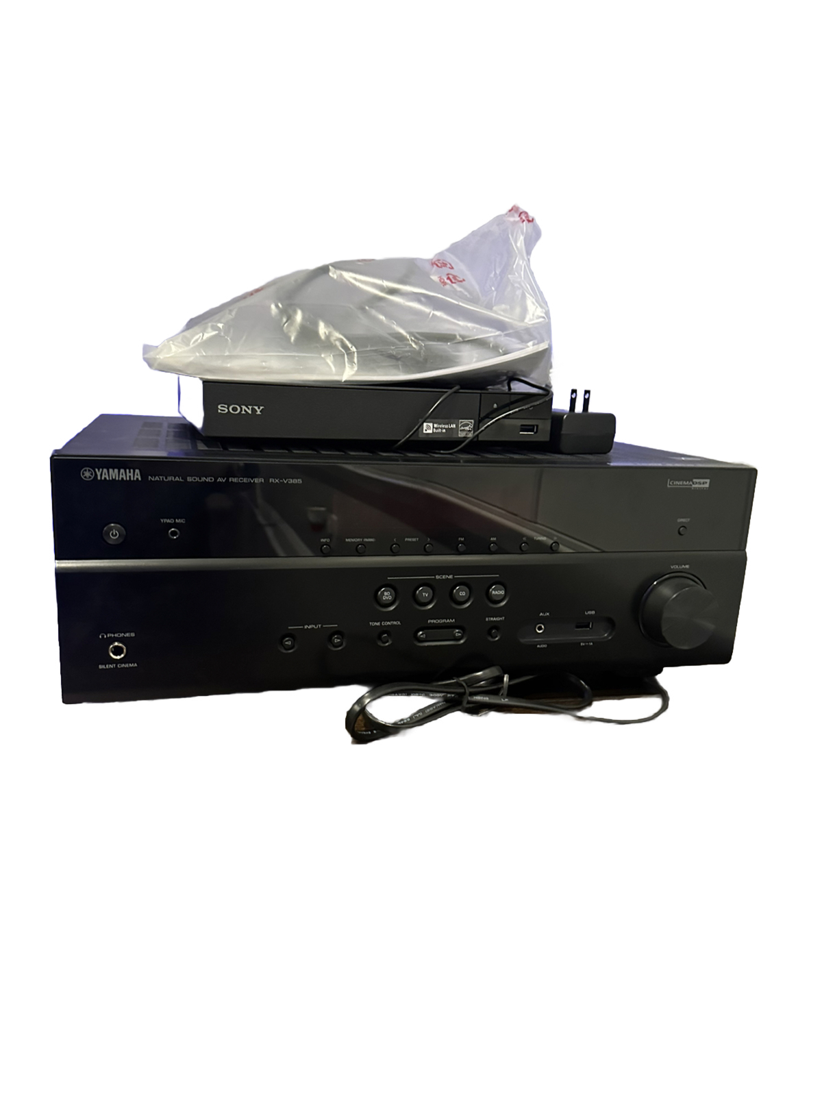 Yamaha RXV385 5.1 Channel 4K Ultra HD AV Bluetooth Home Theater Stereo Receiver Castaway
