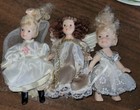 3 Small Vintage 5” Porcelain Doll Angel Moveable Arms Legs Lacey Dress Wings — photo 1