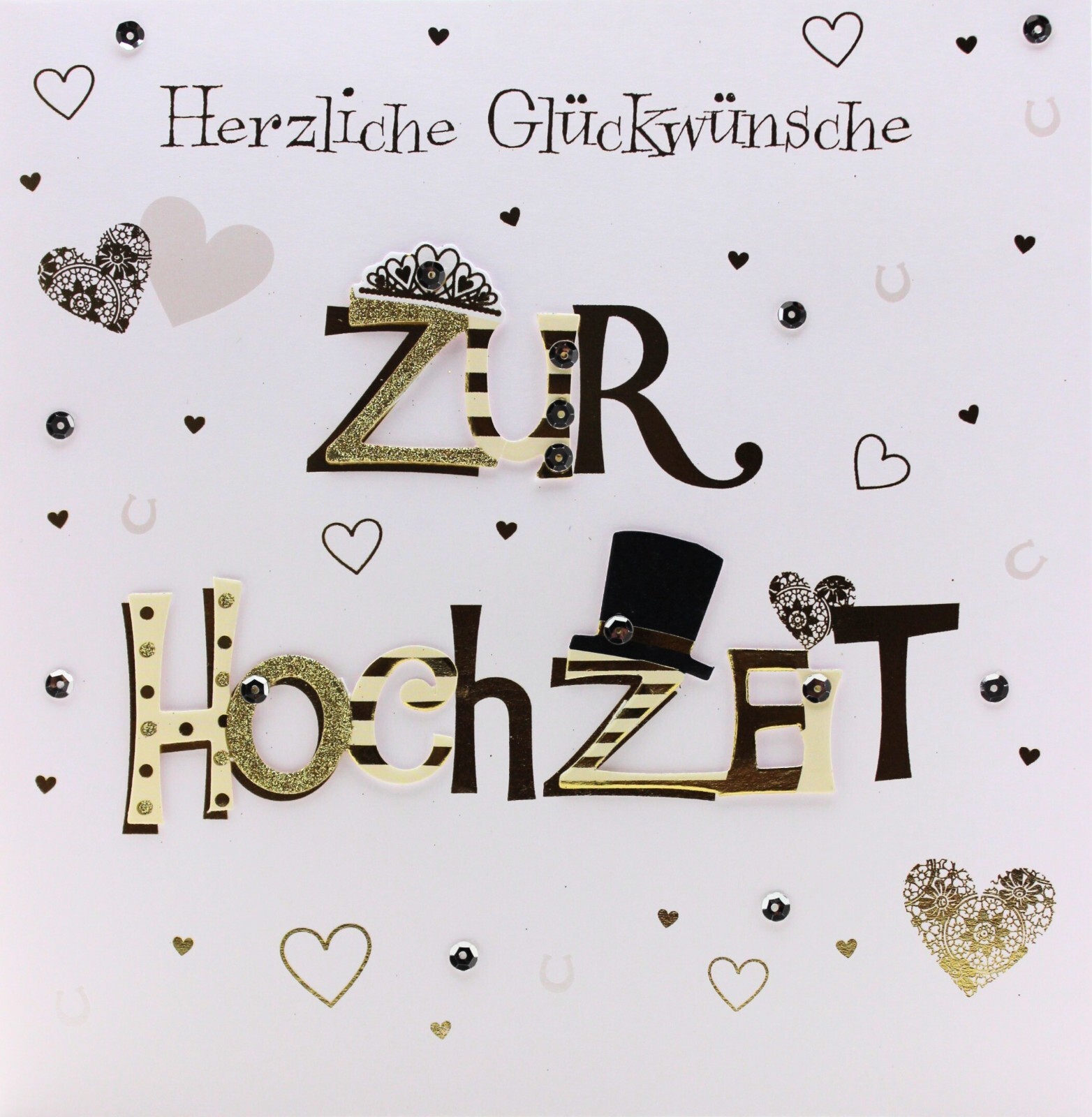 avan carte Karte Hochzeit groß weiß Applikationen Glückwunschkarte Grußkarte XL