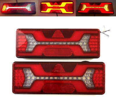 2x LED Rückleuchte 6 Funktionen 12V 24V Neon Effekt dynamischer Blinker für LKW