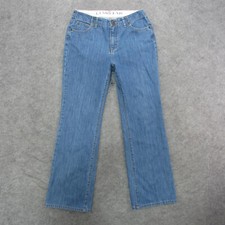 Lands End Jeans Women's 6 Blue Light Wash High Rise Boot Cut Jeans