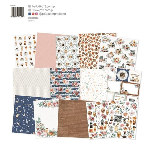 P13 - Coffee Break - 12x12 Paper Pack 12/pk + Bonus Elements for Cutting Out - Picture 2 of 2