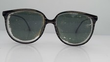 Vintage Terri Brogan 8694 Black Striped Oval Sunglasses FRAMES ONLY Yugoslavia