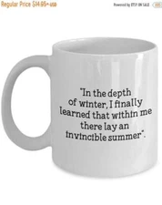 LIMITED SALE Camus Quote Mug - Funny Tea Hot Cocoa Coffee Cup