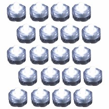 20 Pack White Submersible Waterproof Underwater Battery LED Tea Light Wedding