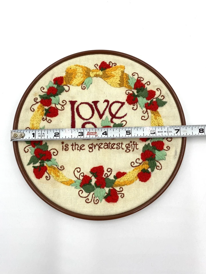 Hand Made Love Embroidered hoop, Strawberry And Bows embroidered hoop. - Image 2 of 4