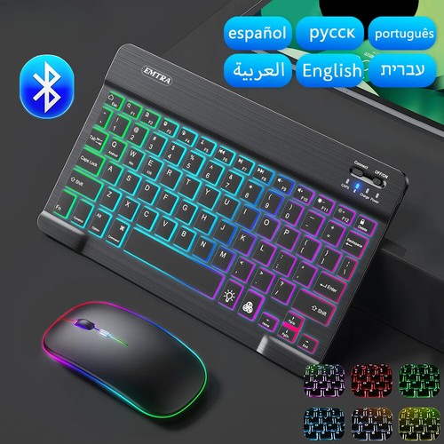 New Backlit Backlight Bluetooth Keyboard Mouse for IOS Android Windows for IPad