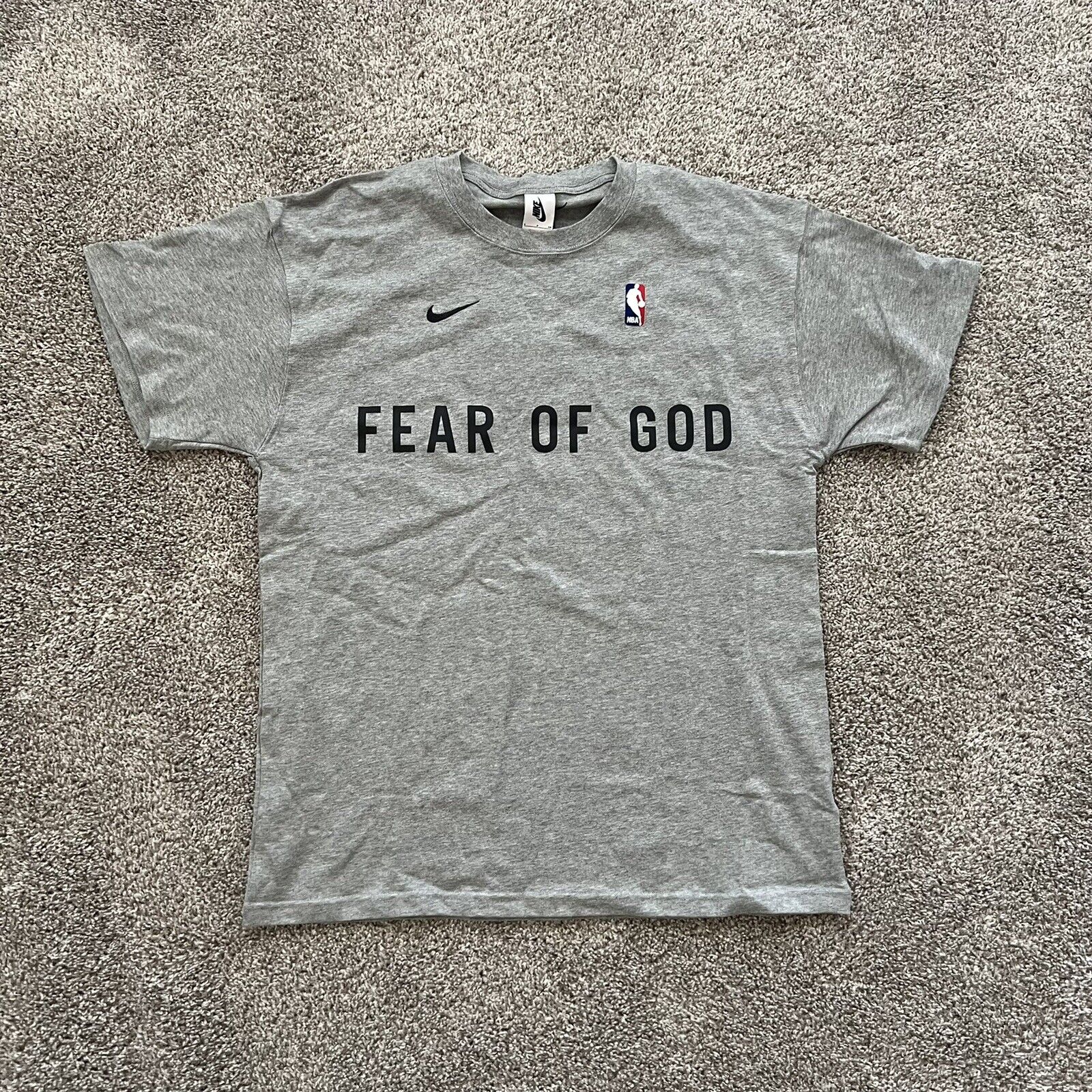 Nike x Fear Of God NBA Warm Up T-Shirt Dark Grey Heather CU4699-063 Men  Size S