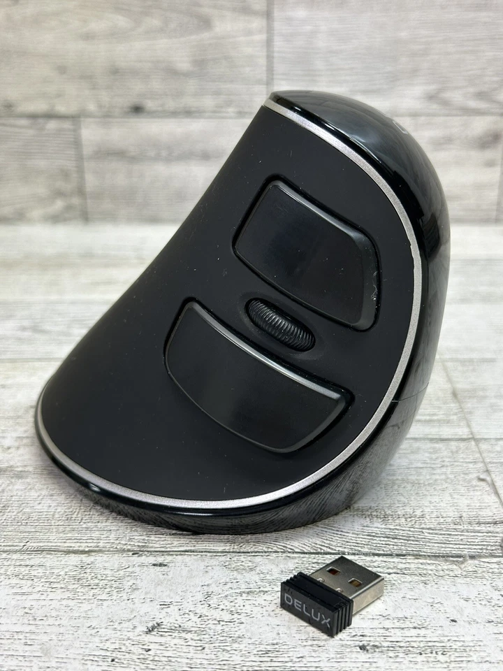 Delux M618 PLUS Vertical Gaming Wireless Mouse Tested & Working With USB DONGLE - Image 2 of 4