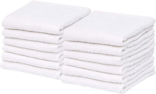 Gold Textiles Bulk Pack White Washcloths 12x12 Cotton Blend Cleaning Towels - Picture 8 of 13