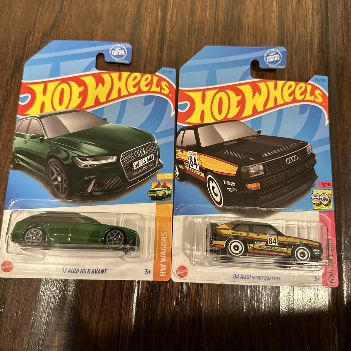 Hot Wheels 17 Audi RS6 Avant Green & 84 Sport Quattro black 2023 J