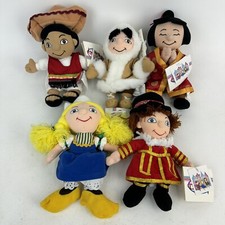 Disney Store Parks Its a Small World Mini Bean Bag Beanie Plush Rare Lot Of 5