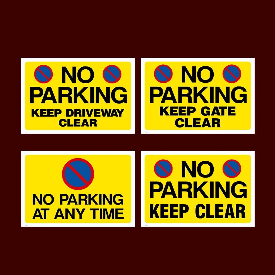 HEALTH&SAFETYDIRECT No Parking / Keep Clear Plastic Sign, Sticker - All Sizes - Pick your Design