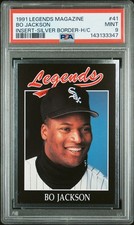 143133347 Bo Jackson 1991 Legends Magazine #41 Silver Border Insert PSA 9