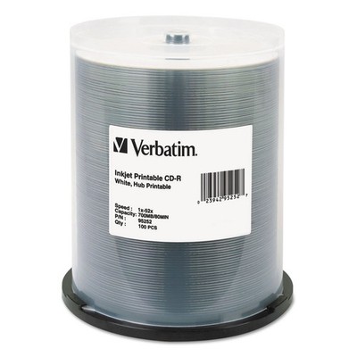 Verbatim CD-R 700MB 52X White Inkjet Hub Printable Printable, 