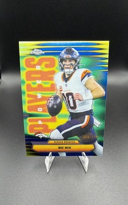 2025 Topps Chrome - Power Players Bo Nix #PP-9 Blue Refractor /150