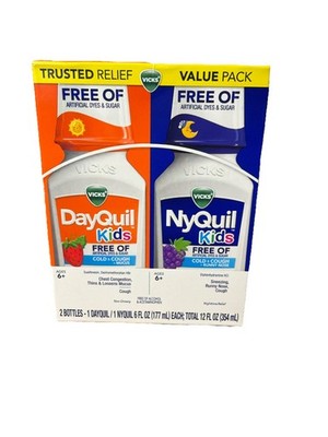 VICKS Kids DayQuil & NyQuil Cold & Cough Multi-Symptom Liquid Medicine 07/26