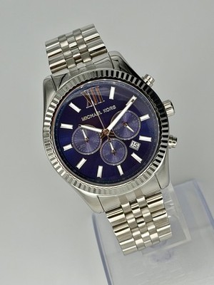 MICHAEL KORS Lexington MK8280 Chronograph 45 mm Navy Dial Silver
