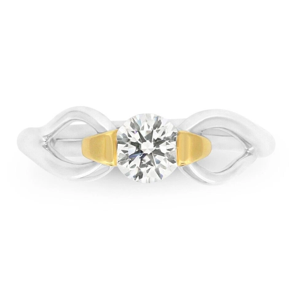 Echter Diamant-Ehering, rund, 0,50 Karat, 18 Karat mehrfarbiges Gold, GIA... - Bild 3 von 4