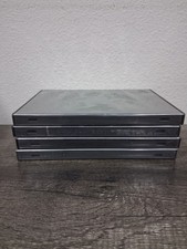 4-Count Empty Black 2-Disc DVD Replacement Case Lot Double-Disc Capacity 