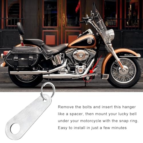 Motorcycle Bell Hanger, Motor Riding Luck Bell Hanger with Split Style B Silver