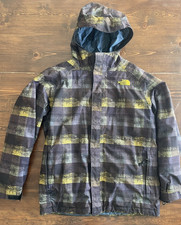 The North Face Hyvent Youth 3 in 1 Shell Youth XL 18-20 Black/Gray/Yel Check