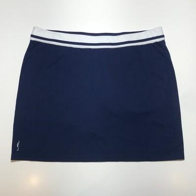 Lauren Ralph Lauren Active Golf Skort Essential Navy White Knit Stretch Logo XL