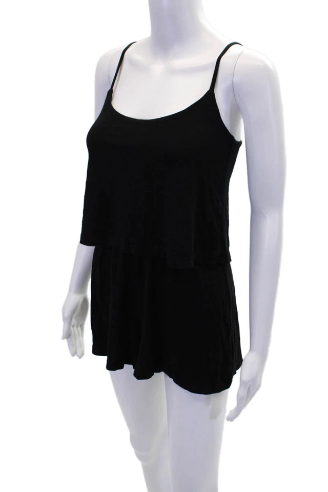 Mameluco sin mangas Topshop para mujer con correa de espagueti tiro alto negro talla 0 Foto 2 de 4