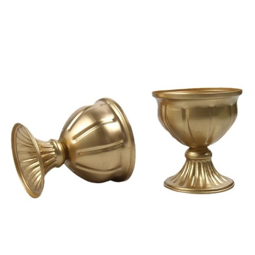 European Style Golden Flowerpot Retro Wedding Dried Flower Vase Decoration