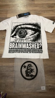 hellstar Brainwashed Eye Graphic Print White Crew Neck Short Sleeve T-Shirt M