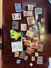 Dog Rubber Stamp Lot Puppy Paw Print Hero Arts Wood Mounted Scrapbooking