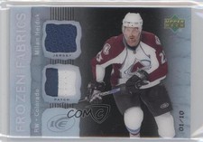 2007-08 Upper Deck Ice Frozen Fabrics PETG Black 1/10 Milan Hejduk #HE Patch 1p3