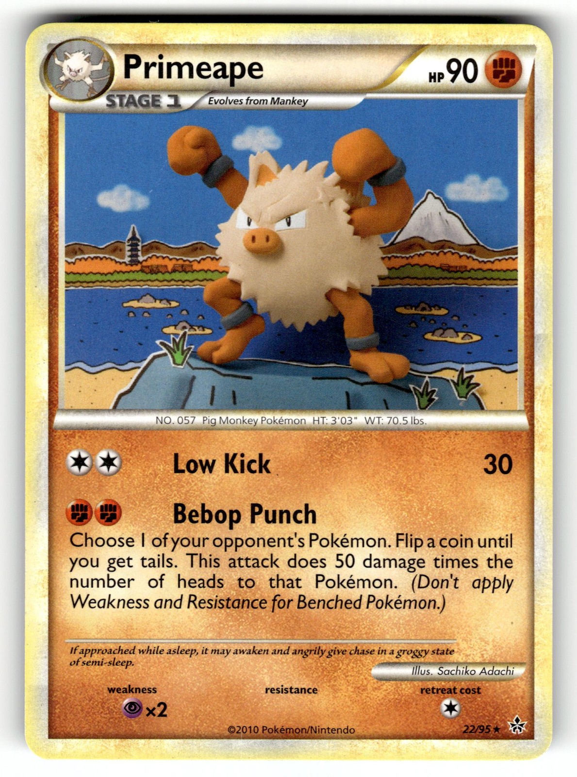 Pokemon: Unleashed Primeape #22/95 Primeape- Rare,Regular.VO5