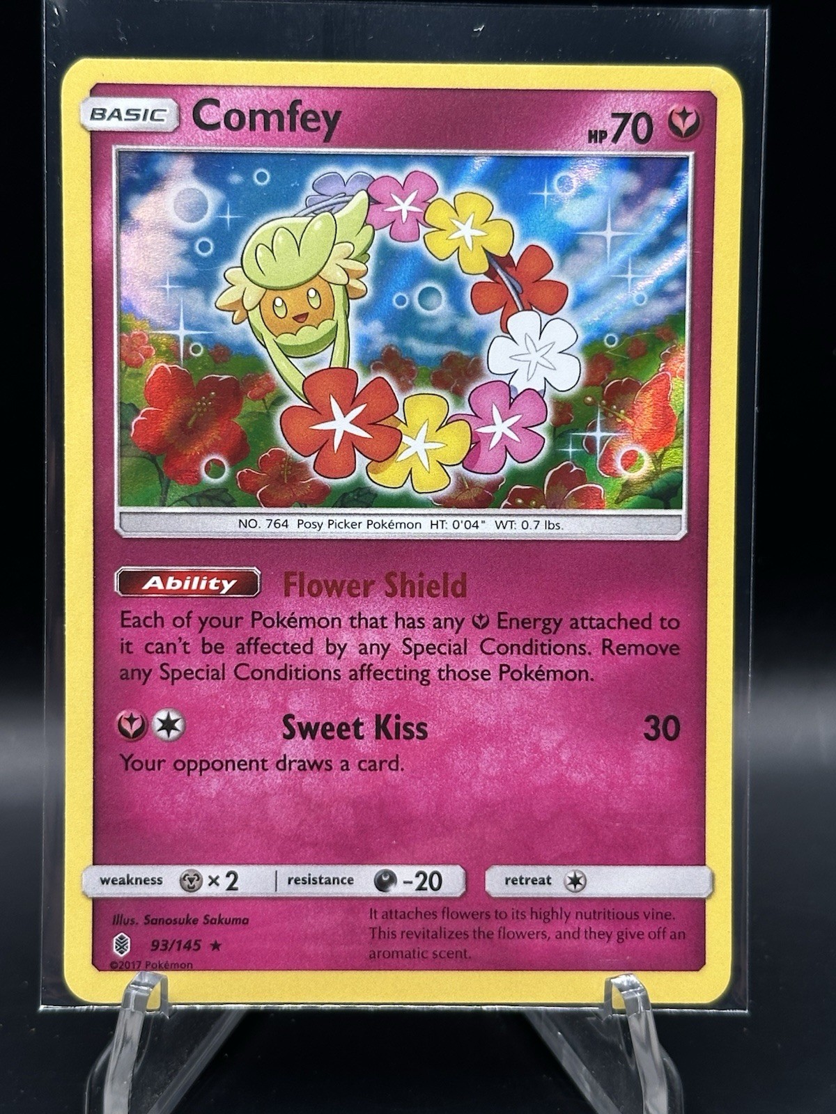 Pokemon TCG Comfey 93/145 Sm-Guardians Rising Holo Rare
