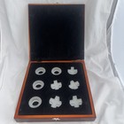 Imperial Crystal 10pc Tic Tac Toe Set W/Mirrored Board Cherry Finish Storage Box — photo 5